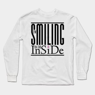 I’m Smiling On The Inside 07black-pinkDot Long Sleeve T-Shirt